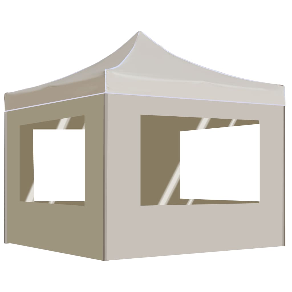 Vidaxl PartyTent pieghevole con pareti 2x2 m Crema di alluminio