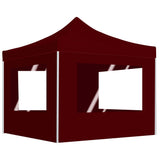 Vidaxl Partytent Foldable with walls 2x2 m aluminum burgundy red