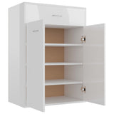 Armoire à chaussures vidaxl 60x35x84 cm en bois de bois haut brillant blanc