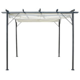 Vidaxl Pergola with extendable roof 3x3 m steel cream white