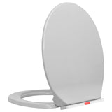 Vidaxl toilet seat soft-close and quick-release oval light gray