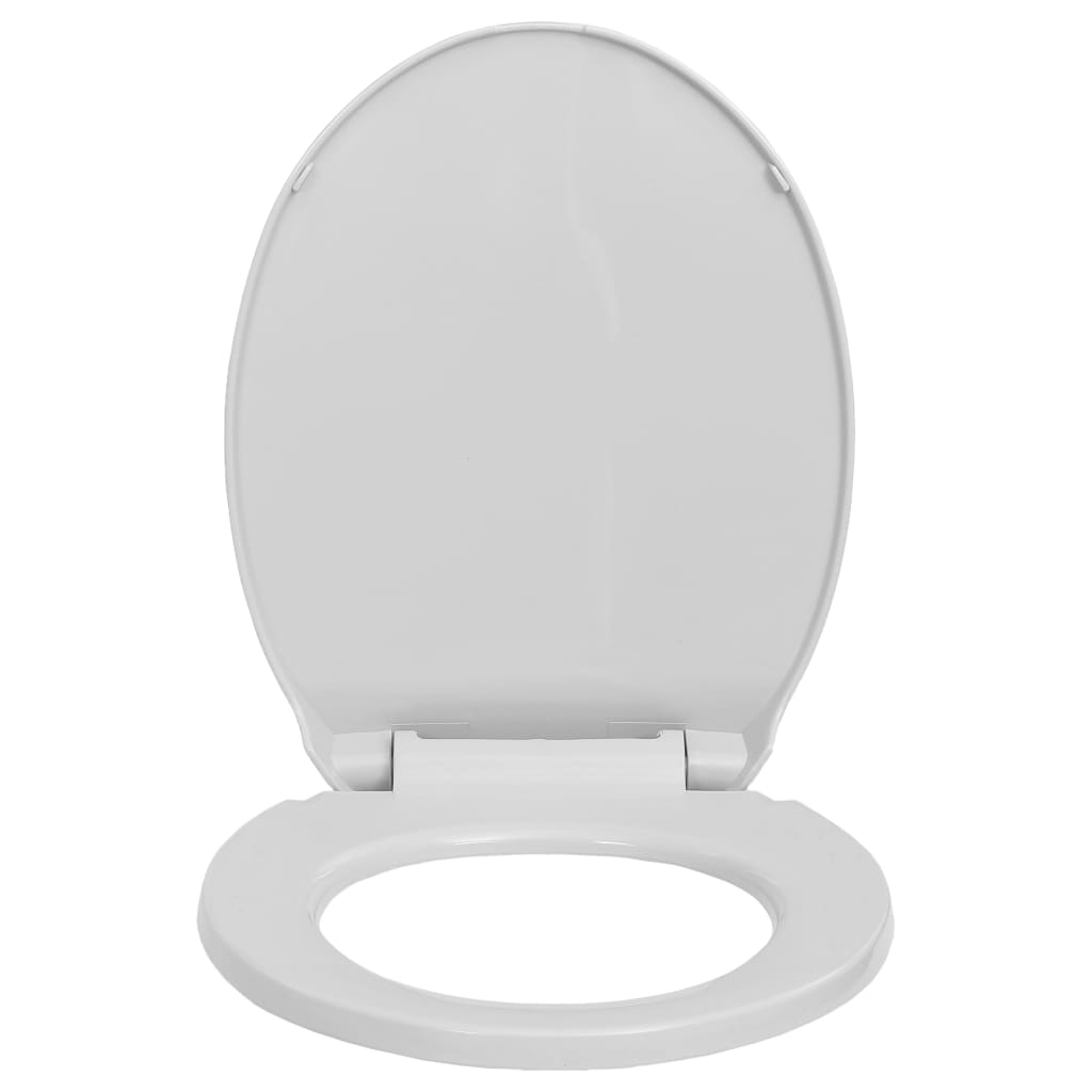 Vidaxl toilet seat soft-close and quick-release oval light gray