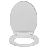 Vidaxl toilet seat soft-close and quick-release oval light gray