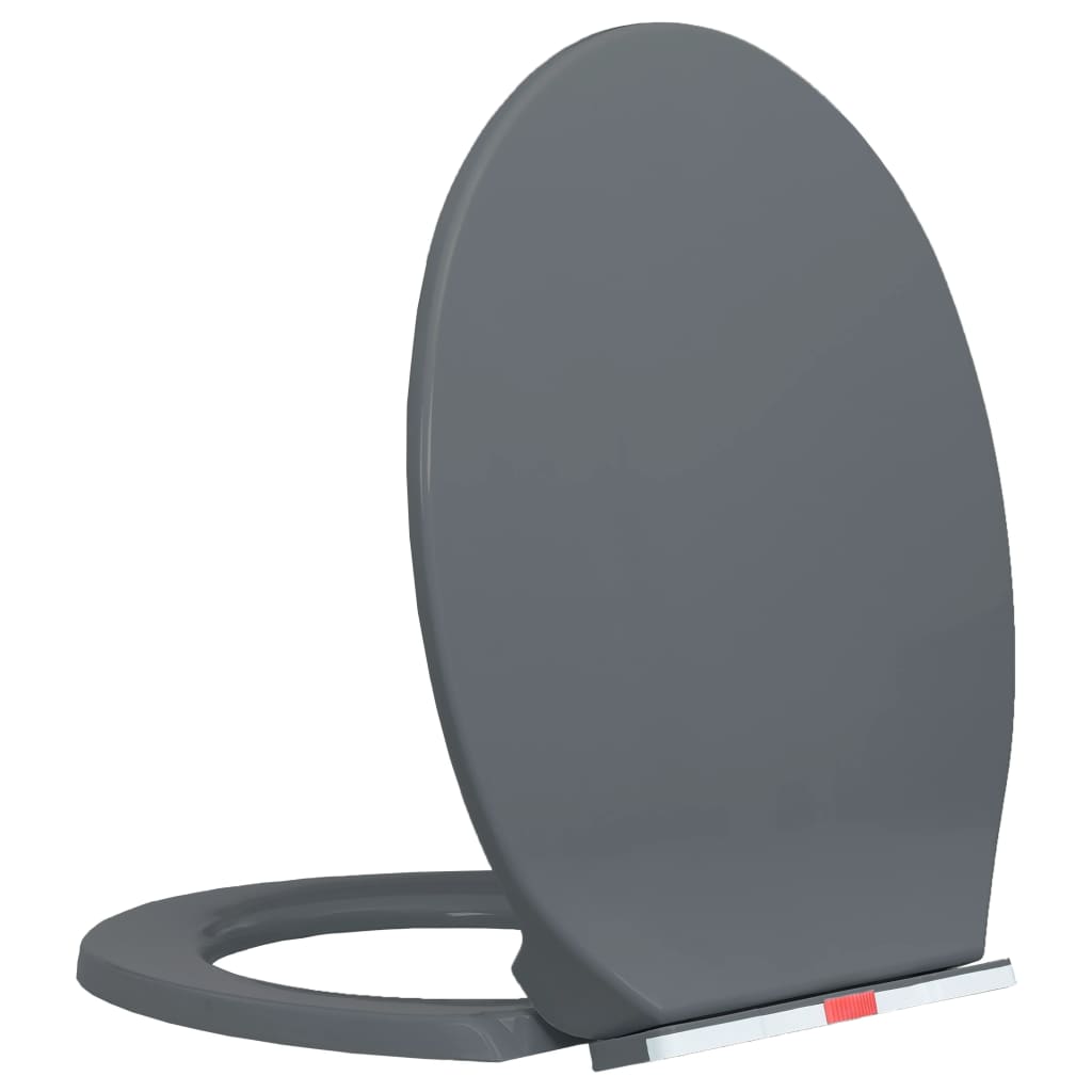 Vidaxl toilet seat soft-close and quick-release oval gray