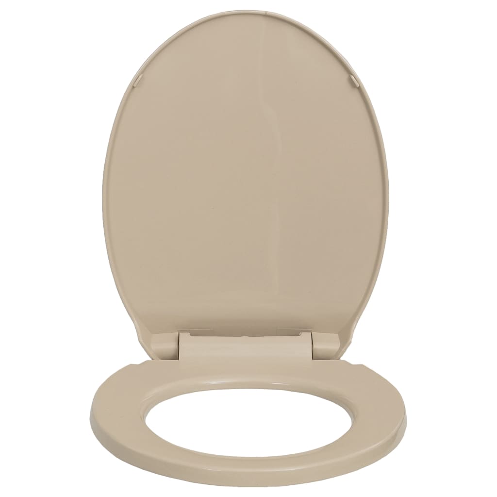 Vidaxl toilet seat soft-close oval beige