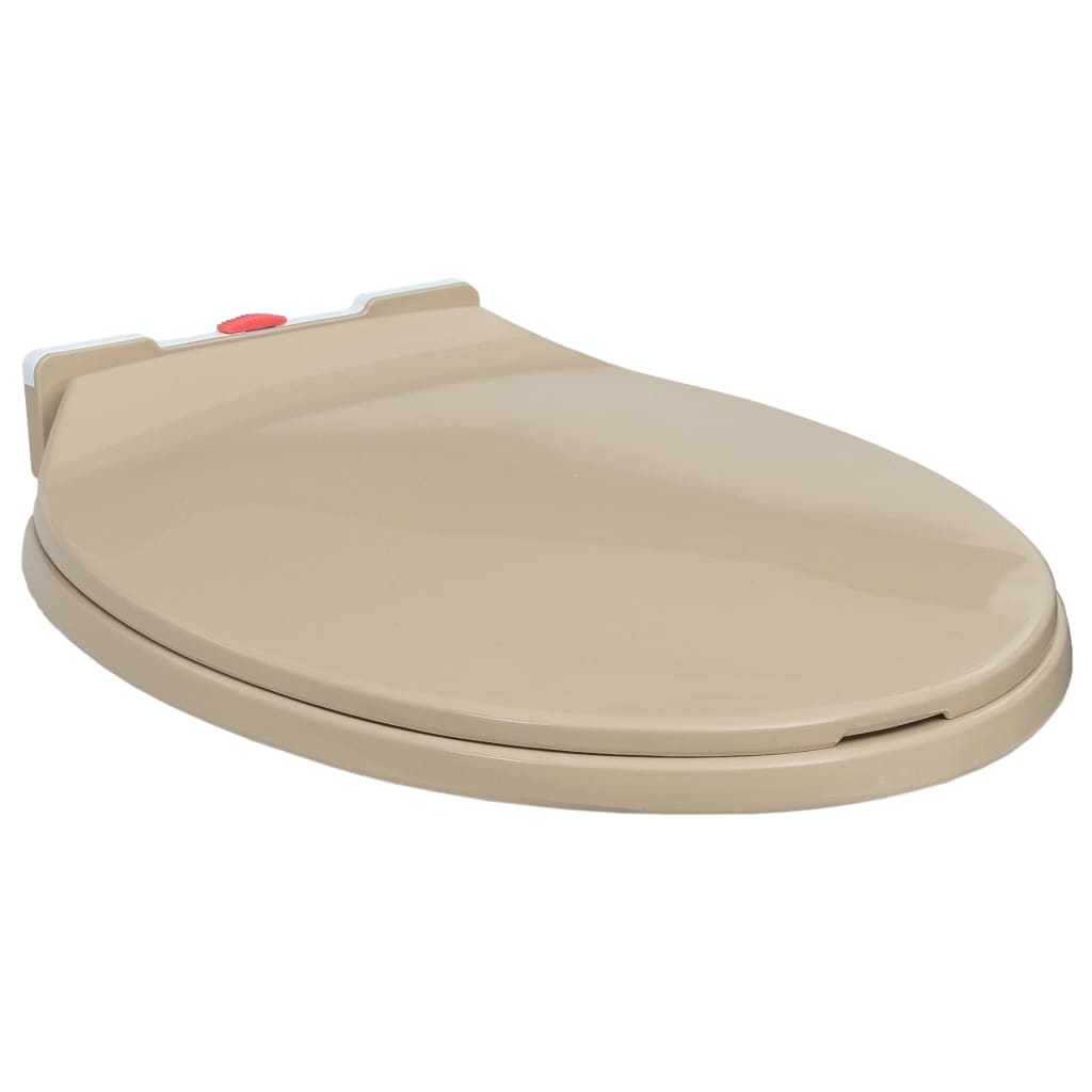 Vidaxl toilet seat soft-close and quick-release oval beige