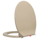 Vidaxl toilet seat soft-close and quick-release oval beige