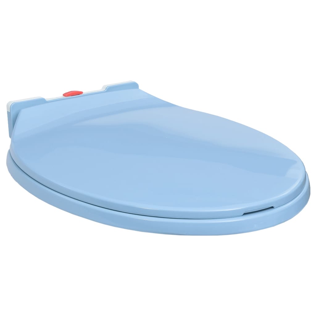 Vidaxl toilet seat soft-close and quick-release oval blue