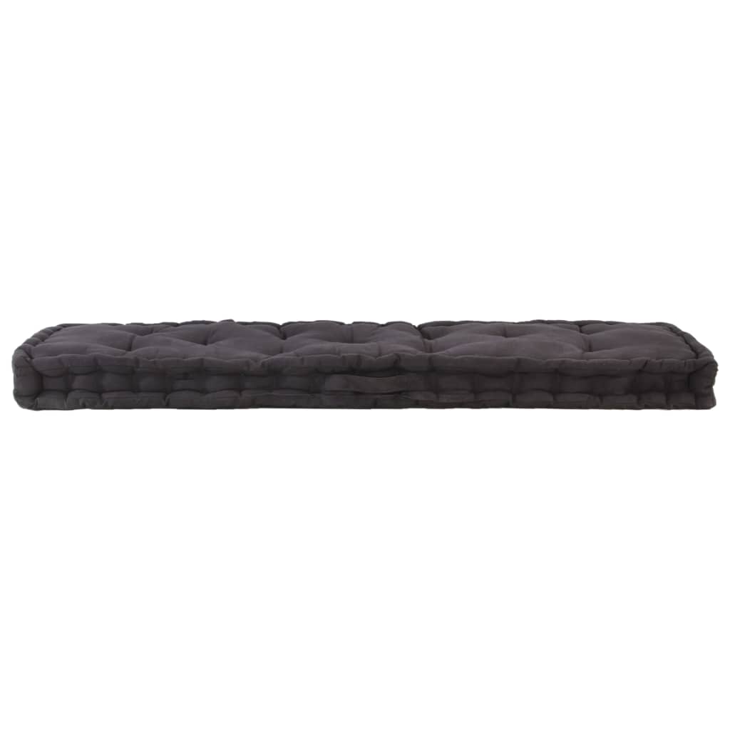 Cuscino per pavimento del pallet Vidaxl 120x40x7 cm di cotone nero