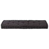 Vidaxl Pallet Floor Cushion 120x40x7 cm Algodón negro