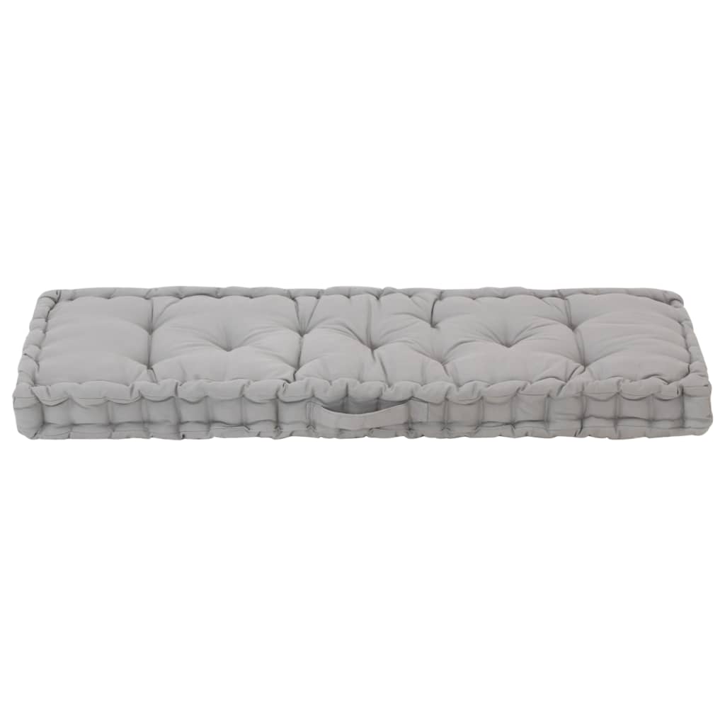 Coussin de plancher de palette vidaxl 120x40x7 cm gris coton