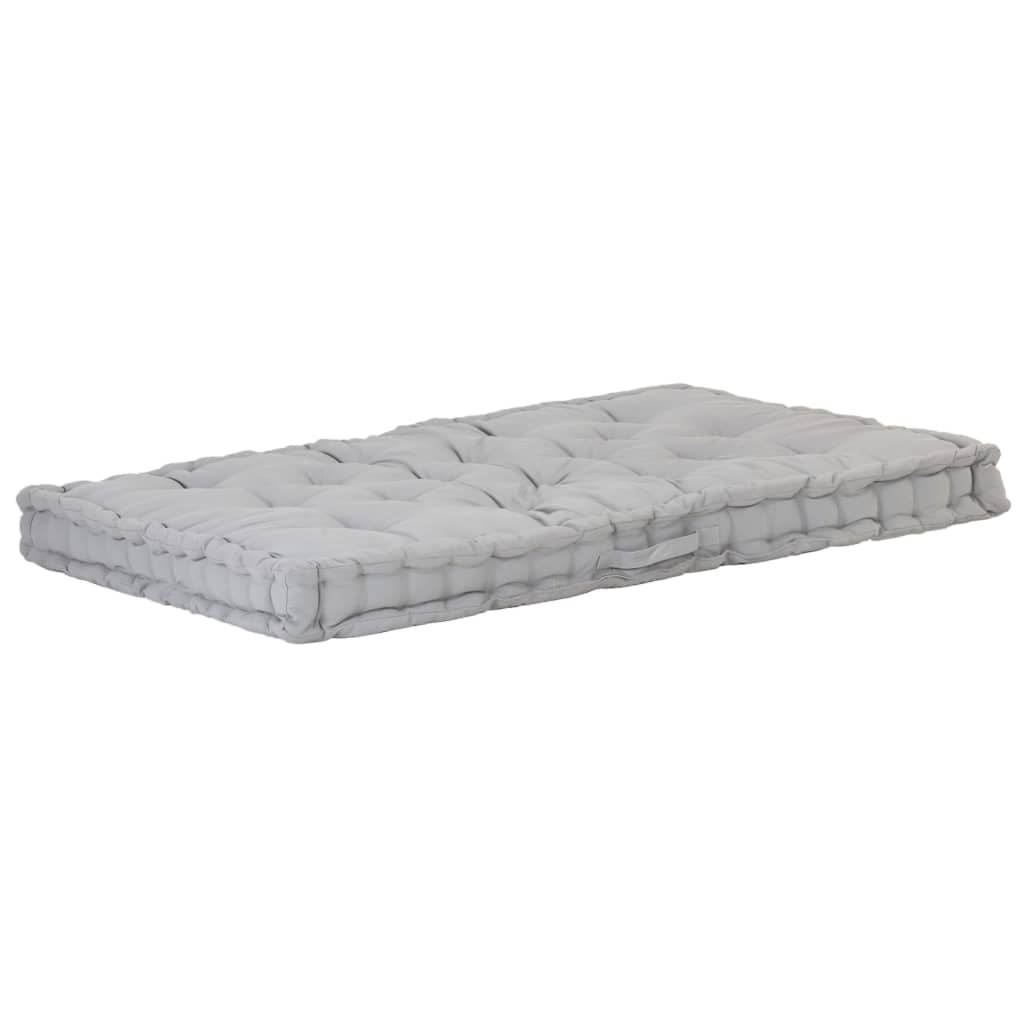 Vidaxl Pallet Floor Cushion 120x80x10 cm de algodón gris