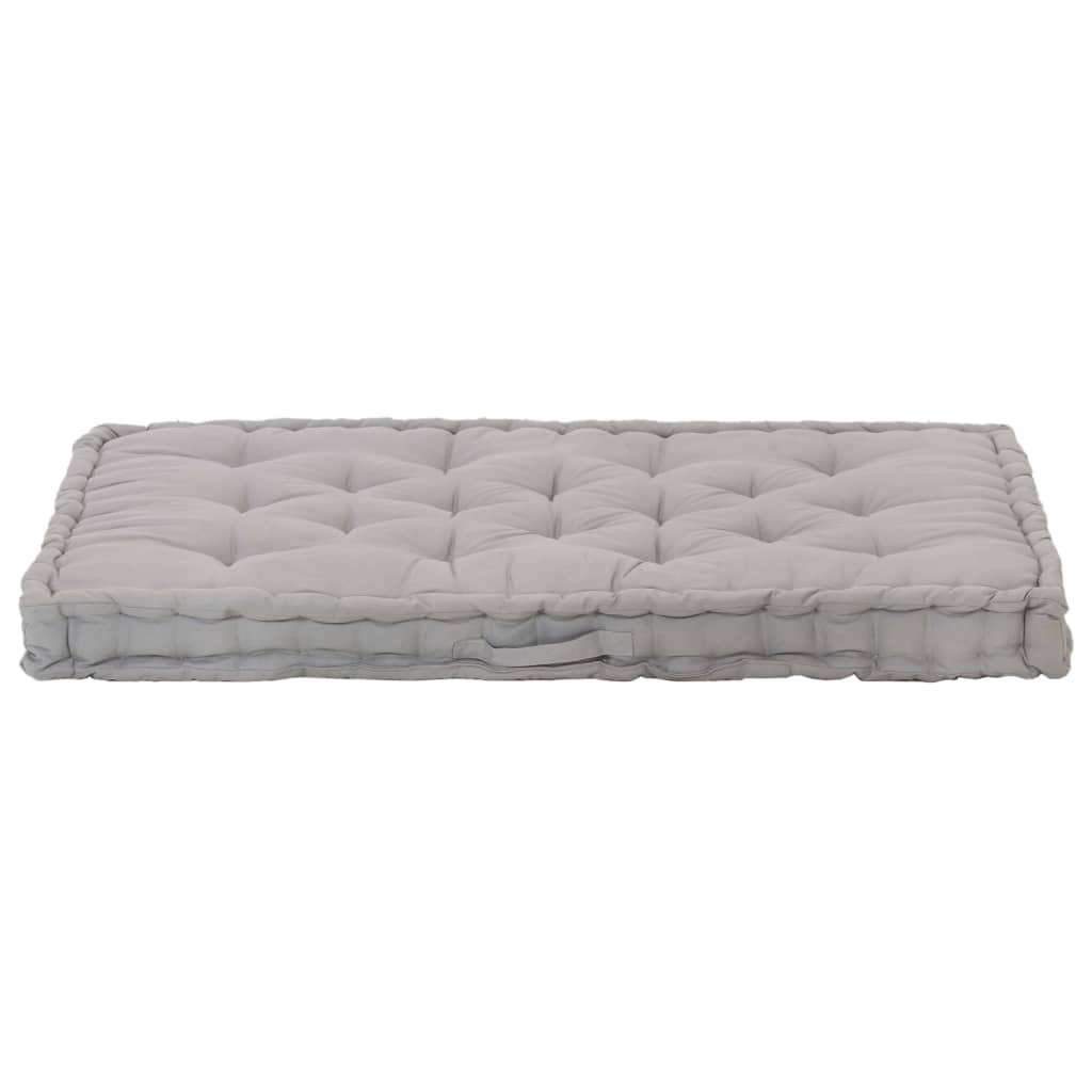 Coussin de plancher de palette vidaxl 120x80x10 cm gris coton