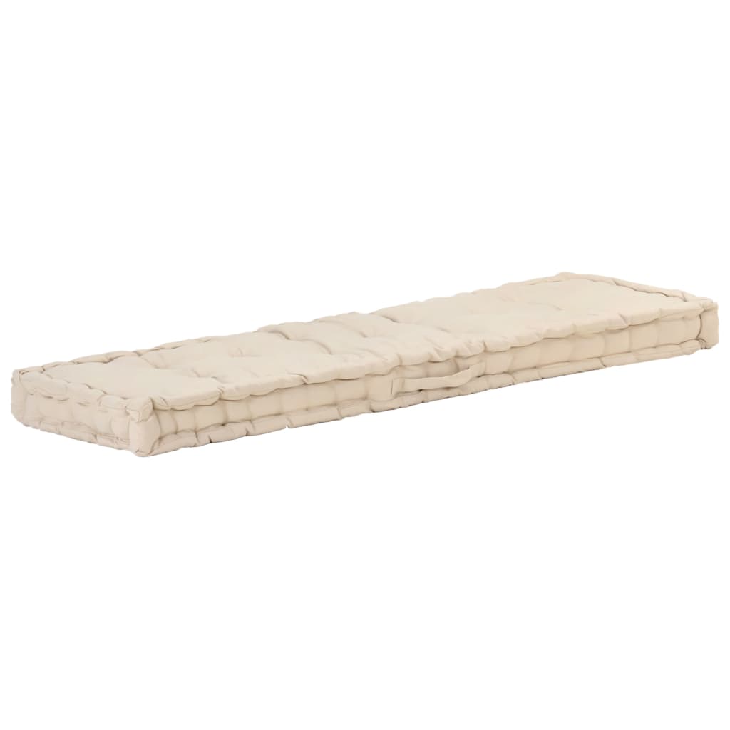 Polštář palety Vidaxl palety 120x40x7 cm bavlna beige