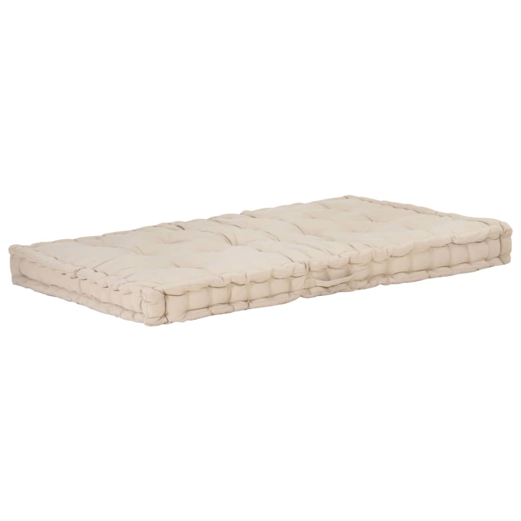 VIDAXL PALLET FODEN KUSSE 120 x 80 x 10 cm Baumwoll Beige