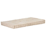 Cuscino del pavimento del pallet Vidaxl 120x80x10 cm beige di cotone