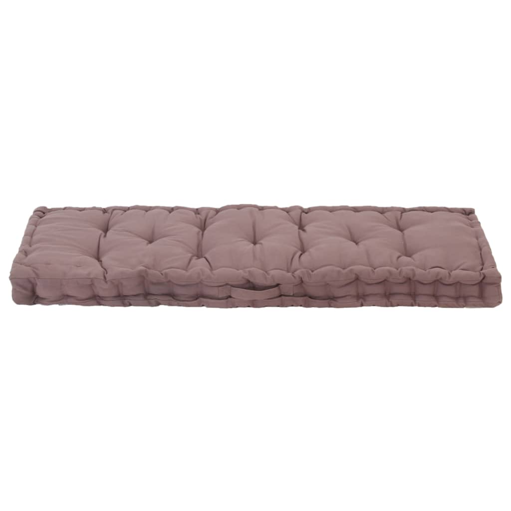 Coussin de plancher de palette vidaxl 120x40x7 cm coton taupe