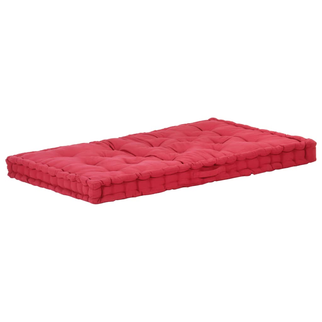 Vidaxl Pallet floor cushion 120x80x10 cm cotton burgundy red