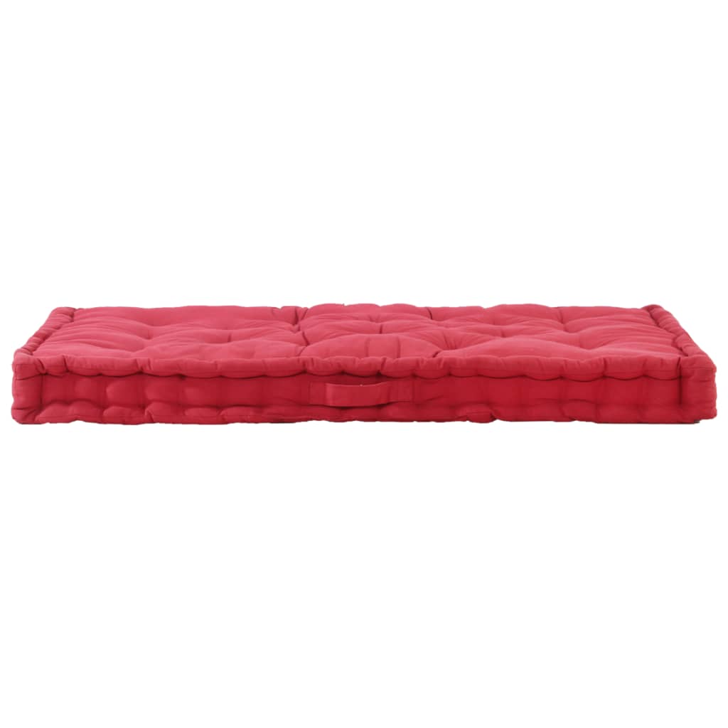 Vidaxl Pallet floor cushion 120x80x10 cm cotton burgundy red