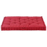 Cuscino per pavimento del pallet Vidaxl 120x80x10 cm di cotone borgogna rosso