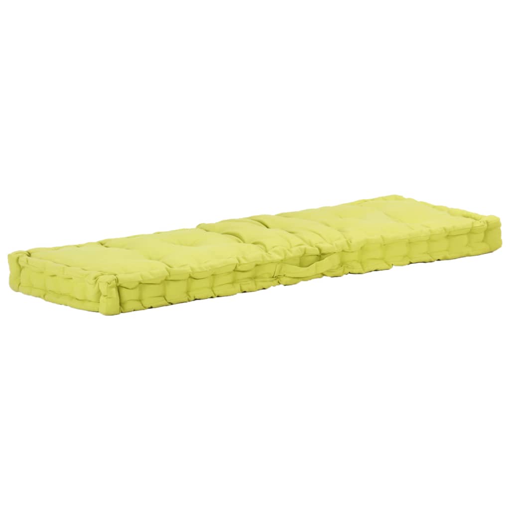 Cuscino per pavimento del pallet Vidaxl 120x40x7 cm di cotone verde