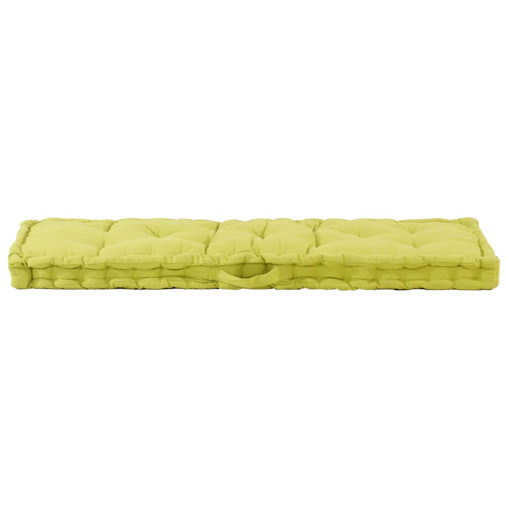 Coussin de plancher de palette vidaxl 120x40x7 cm vert coton