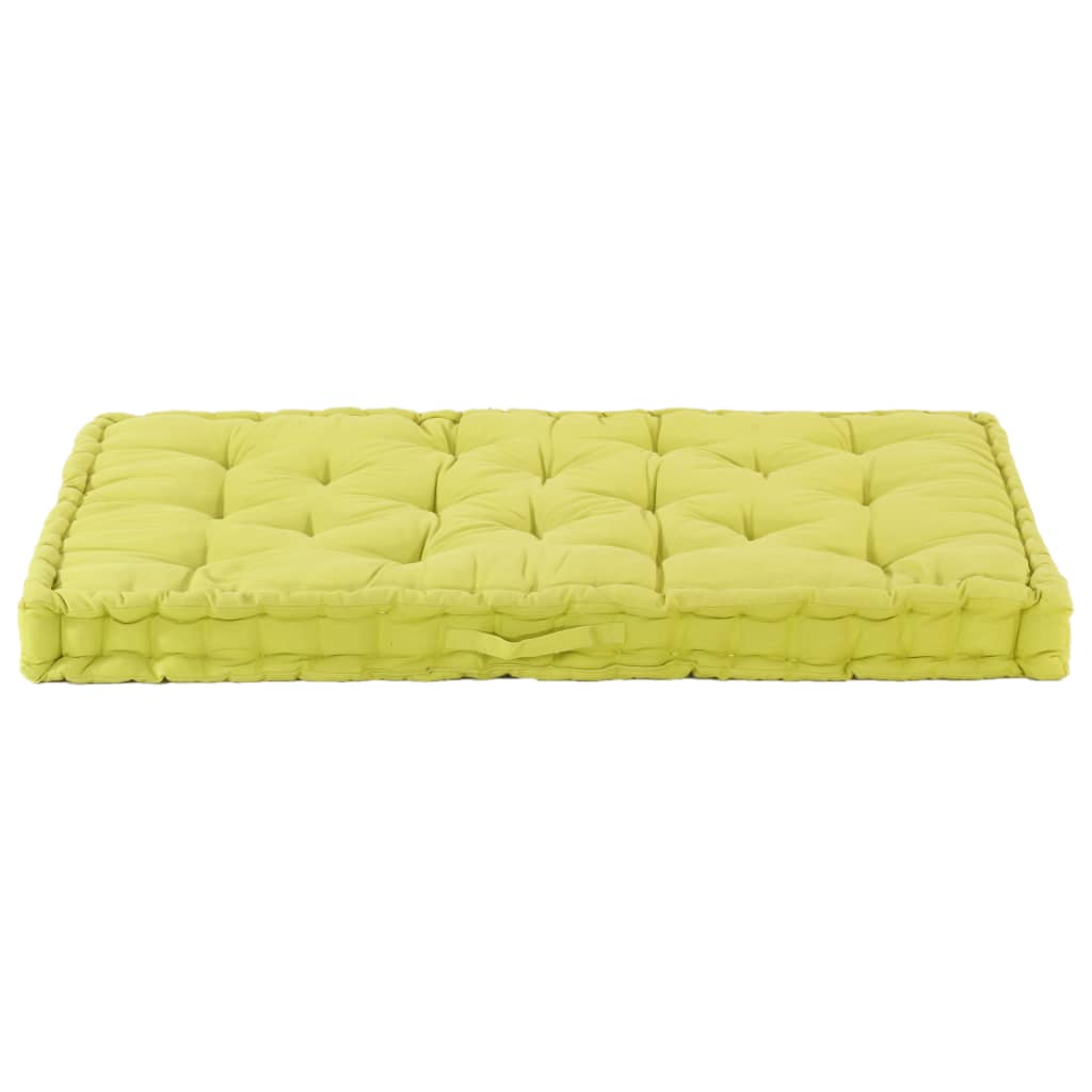 Cuscino per pavimento del pallet Vidaxl 120x40x7 cm di cotone verde