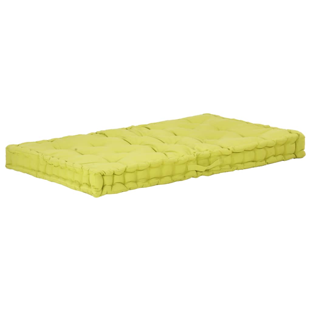 Coussin de plancher de palette vidaxl 120x80x10 cm vert coton