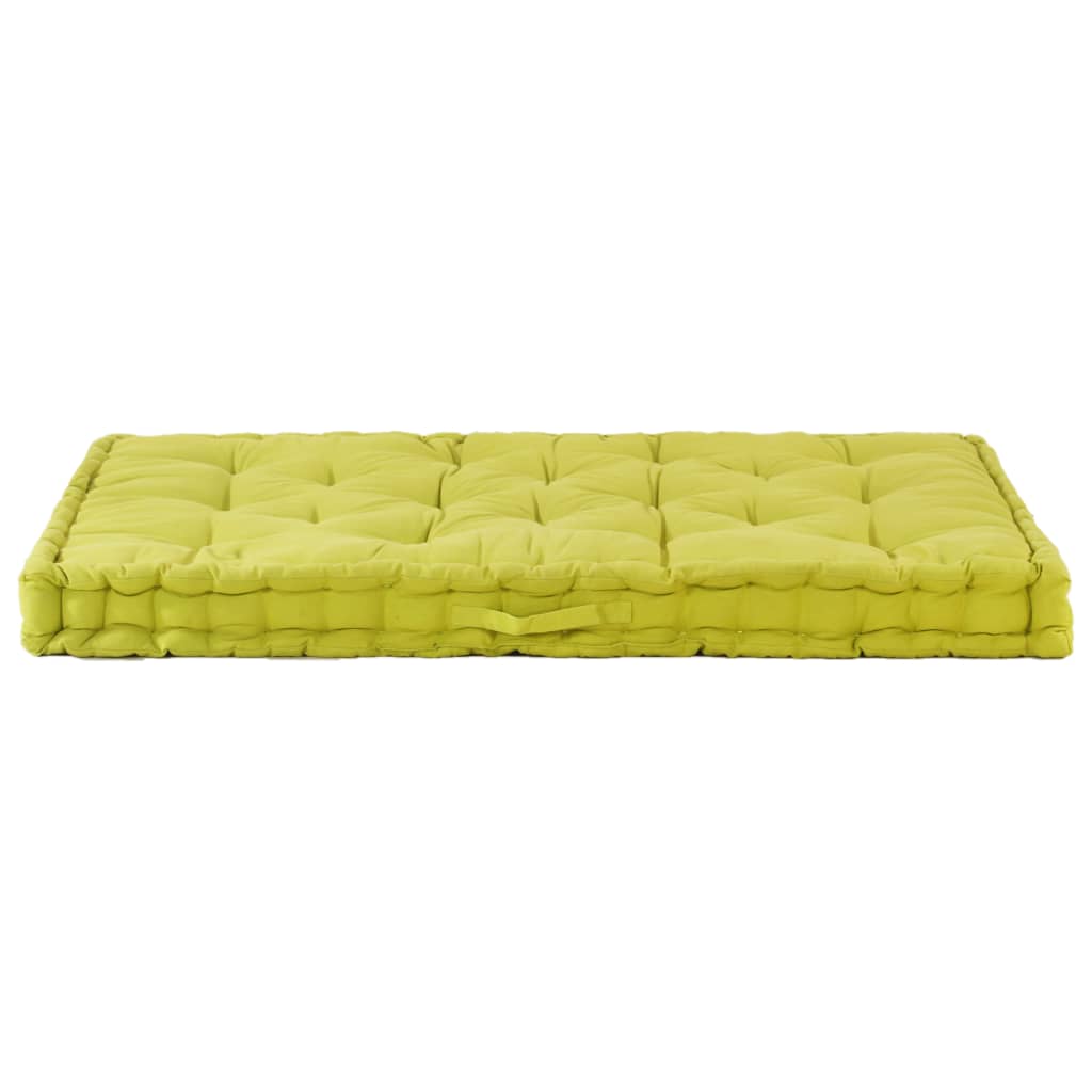 Vidaxl Pallet Floor Cushion 120x80x10 cm de algodón verde