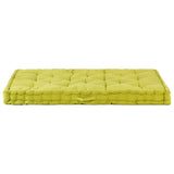 Vidaxl Pallet Floor Cushion 120x80x10 cm de algodón verde