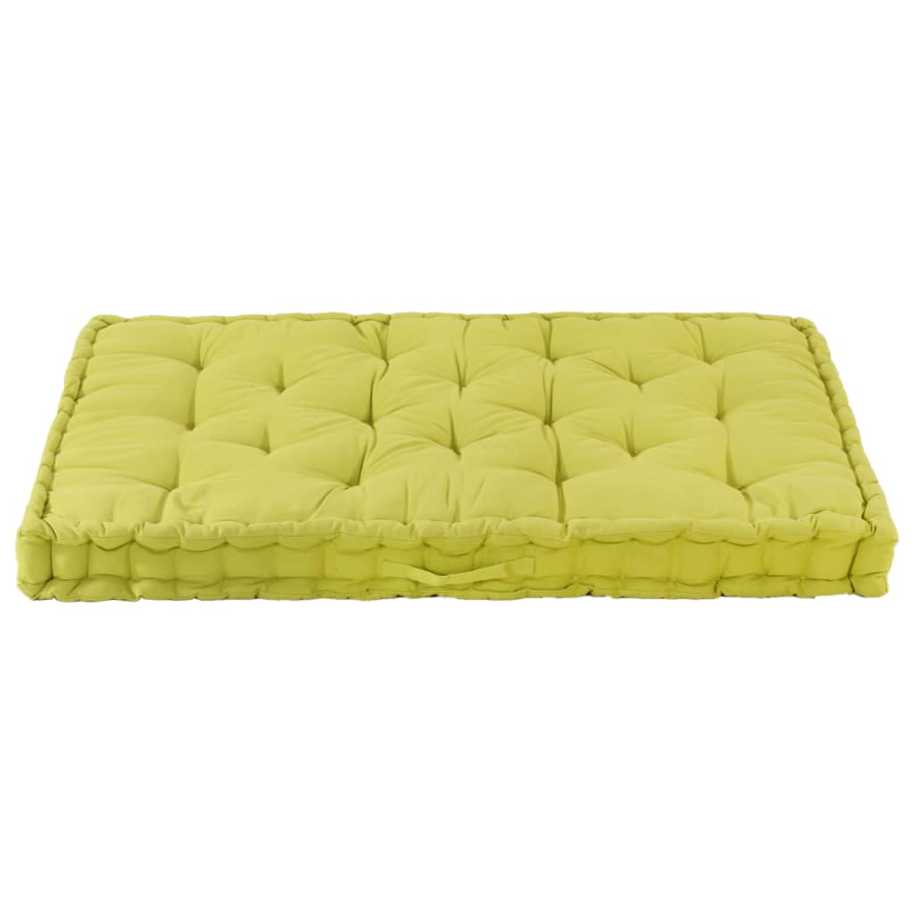 Coussin de plancher de palette vidaxl 120x80x10 cm vert coton