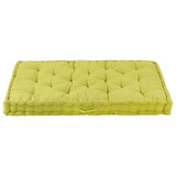 Cuscino per pavimento del pallet Vidaxl 120x80x10 cm di cotone verde