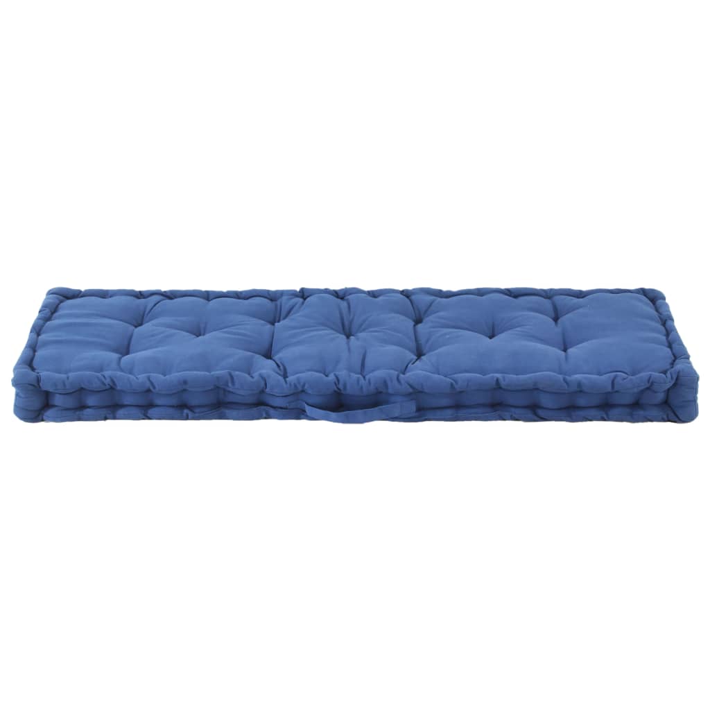 Coussin de plancher de palette vidaxl 120x40x7 cm Coton bleu clair