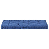 Cuscino del pavimento del pallet Vidaxl 120x40x7 cm di cotone azzurro