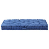 Cuscino del pavimento del pallet Vidaxl 120x80x10 cm di cotone azzurro