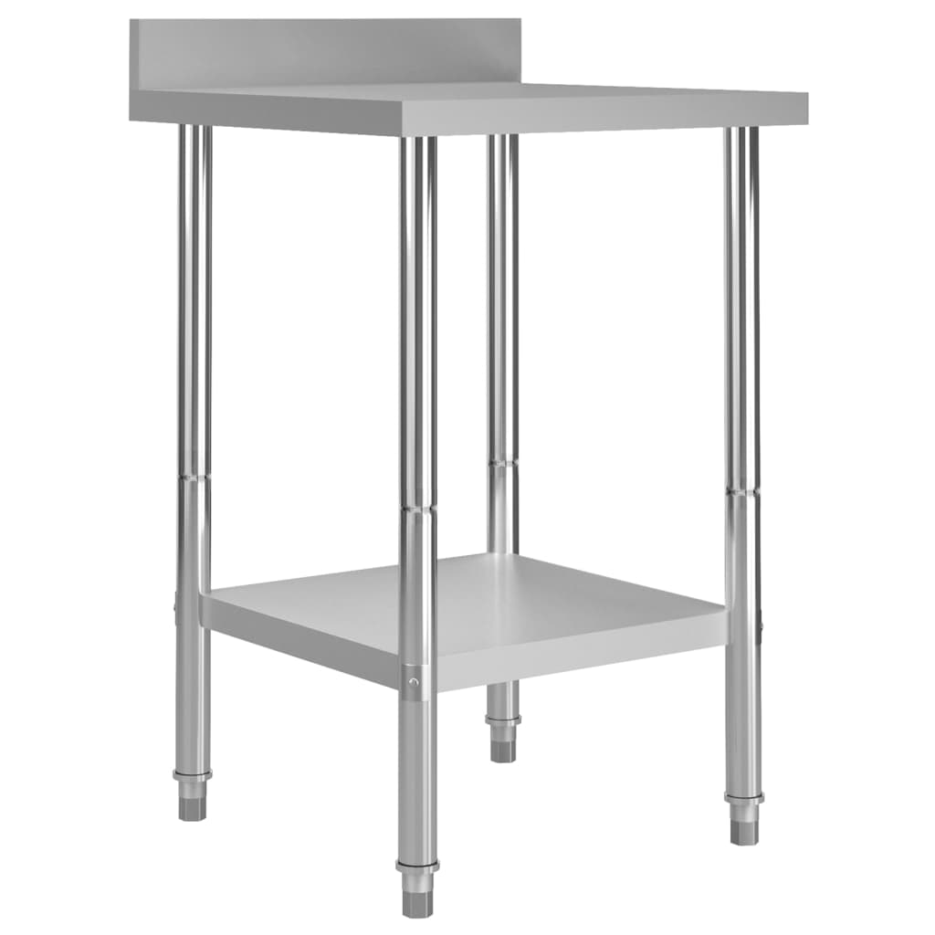 Vidaxl Kitchenwork table with splash screen 60x60x93 cm Stainless steel