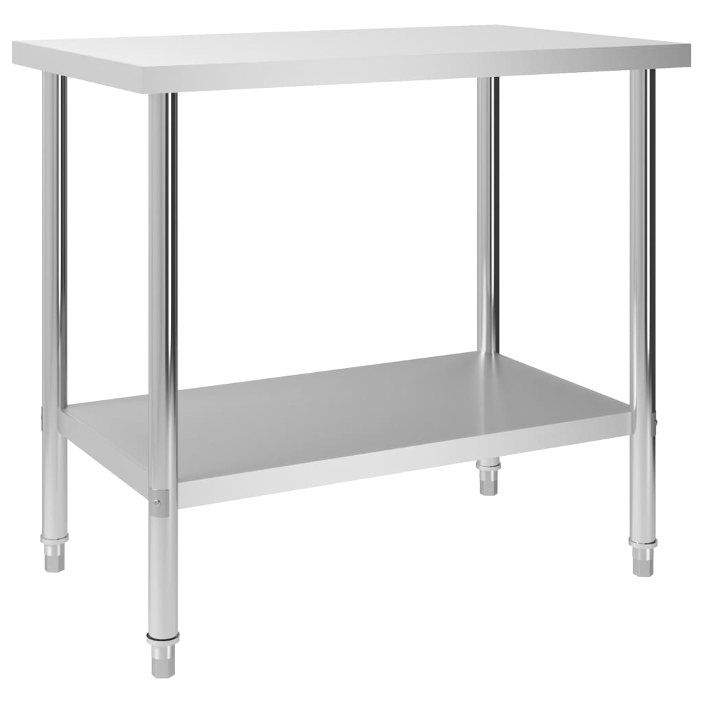 Vidaxl Kitchenwork Table 100x60x85 cm de acero inoxidable