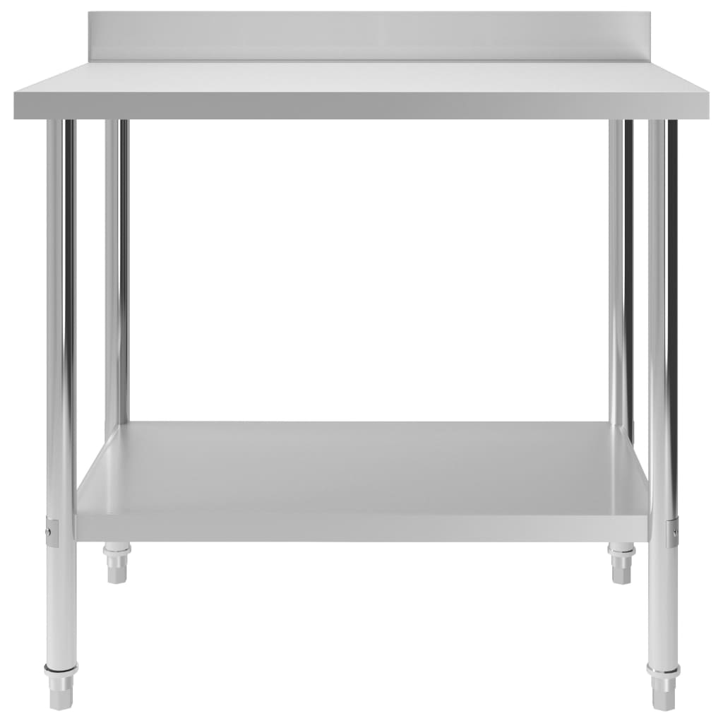 Vidaxl Kitchenwork table with splash screen 100x60x93 cm Stainless steel