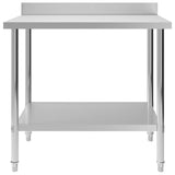 Vidaxl Kitchenwork Table med sprutskjerm 100x60x93 cm rustfritt stål