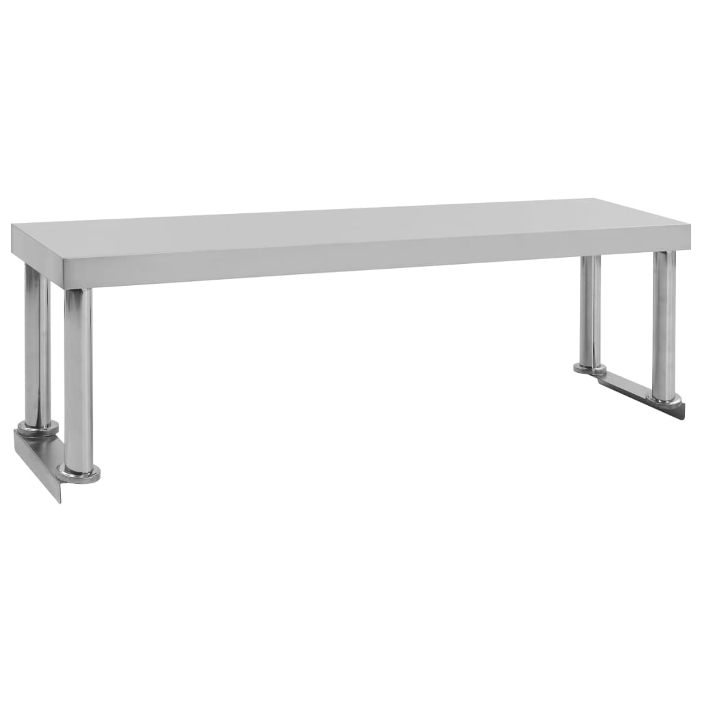 Vidaxl verhoging voor werktafel 120x30x35 cm roestvrij staal