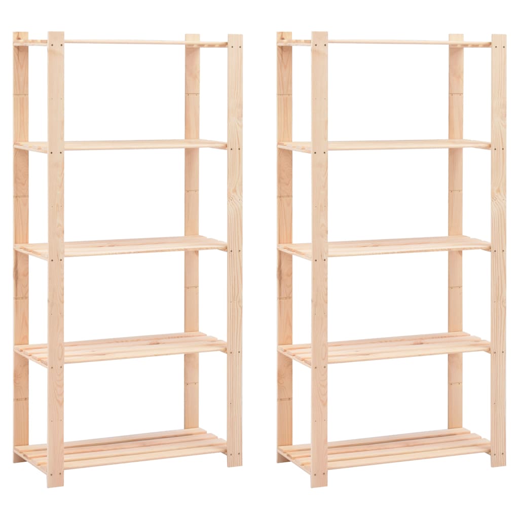 Vidaxl Späichere Racks 5-Layer 2 st 80x38x170 cm Pine Holz 250 kg