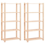 Vidaxl storage racks 5-layer 2 st 80x38x170 cm pine wood 250 kg