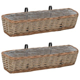 VidaXL Balcony bins 2 st 80 cm wicker with PE lining