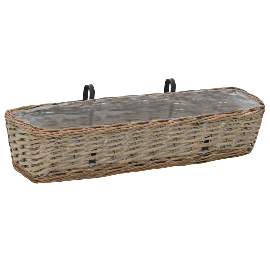 VidaXL Balcony bins 2 st 80 cm wicker with PE lining