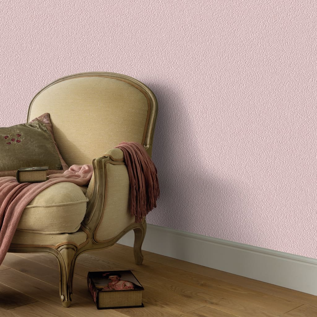 Vidaxl 4 St Fleece Wallpaper Roles 0,53x10 M vanlig blank rosa