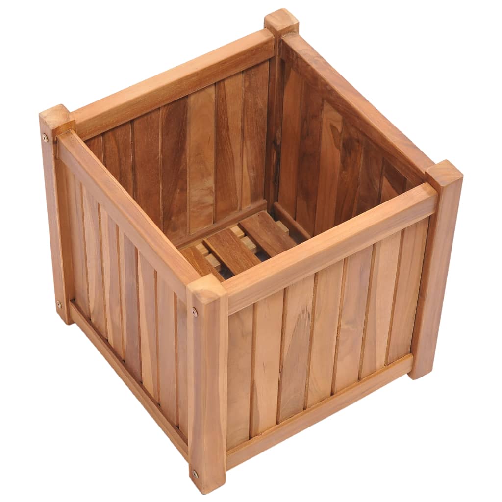 Vidaxl planter hævede 40x40x40 cm fast teak træ