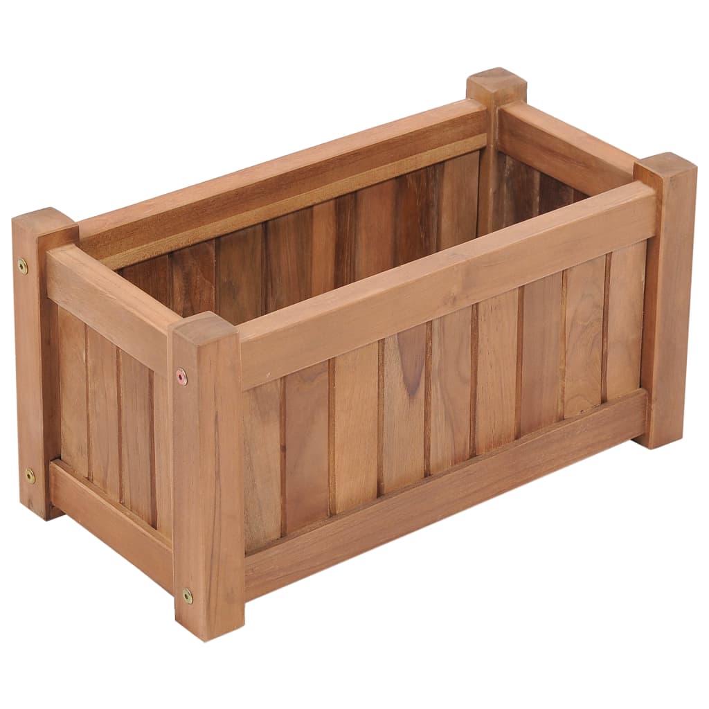 Vidaxl planter hævede 50x25x25 cm fast teak træ