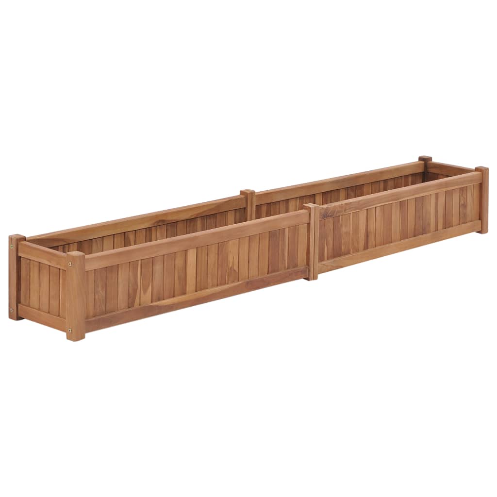 Vidaxl planter hævet 200x30x25 cm fast teak træ