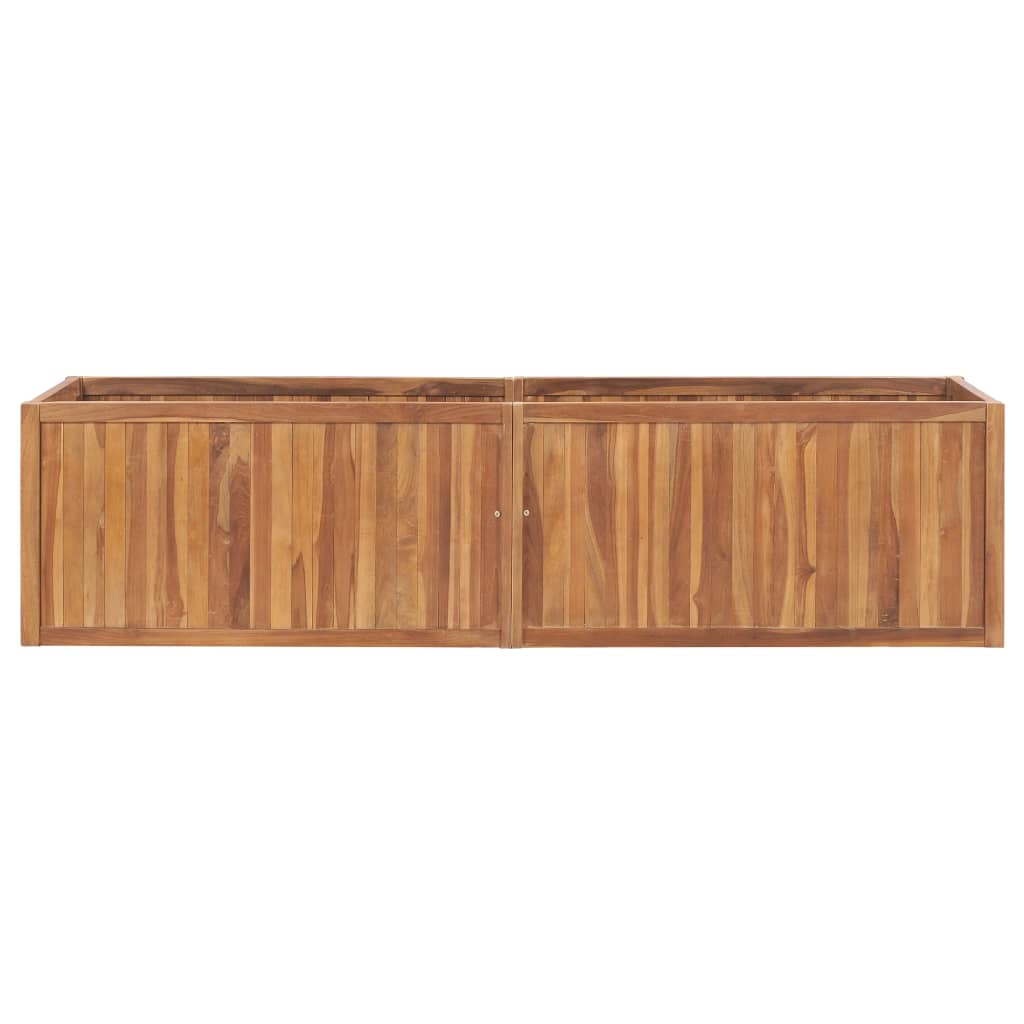 Vidaxl planter hævet 200x50x50 cm fast teak træ