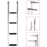 VidaXL board ladder Foldable with 4 sports stainless steel